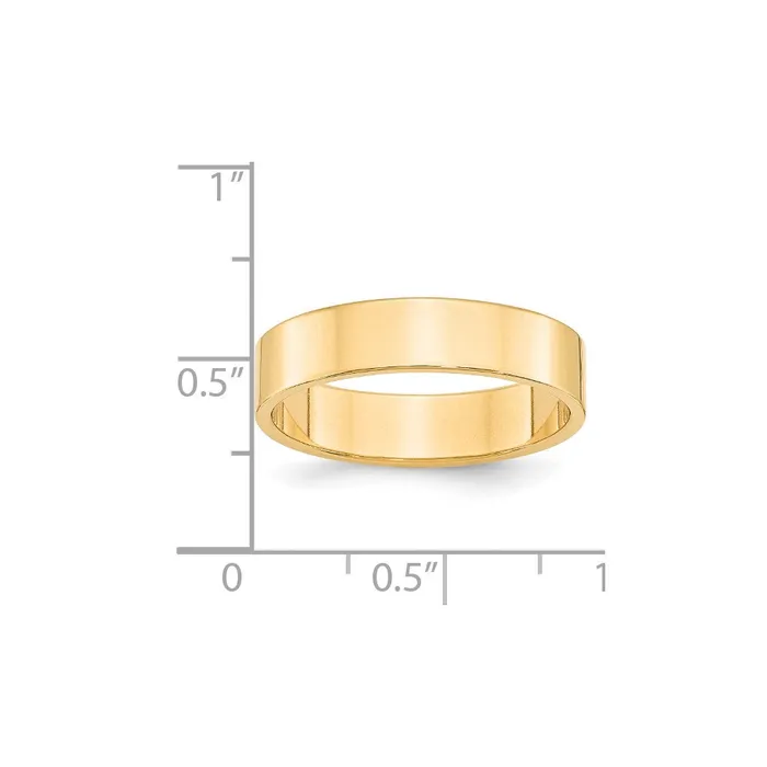 Goldia Rings Solid 18K Yellow Gold 5mm Light Weight Flat MensWomens Wedding Band Ring Size 45