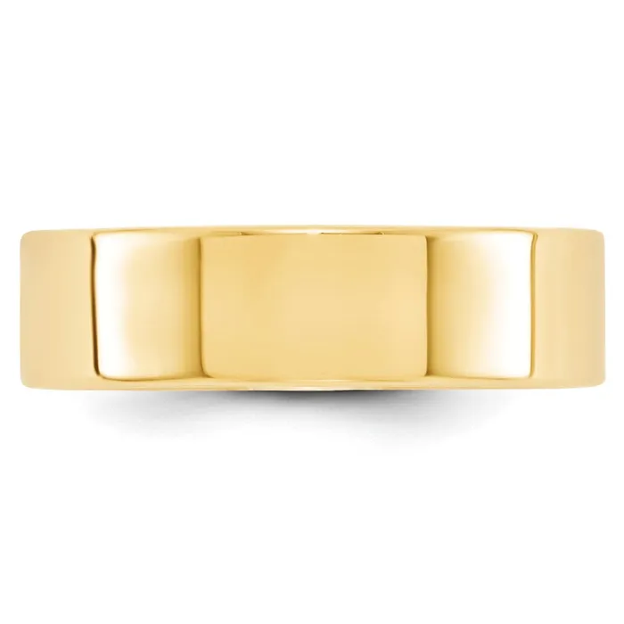Goldia Rings Solid 18K Yellow Gold 6mm Light Weight Flat MensWomens Wedding Band Ring Size 14