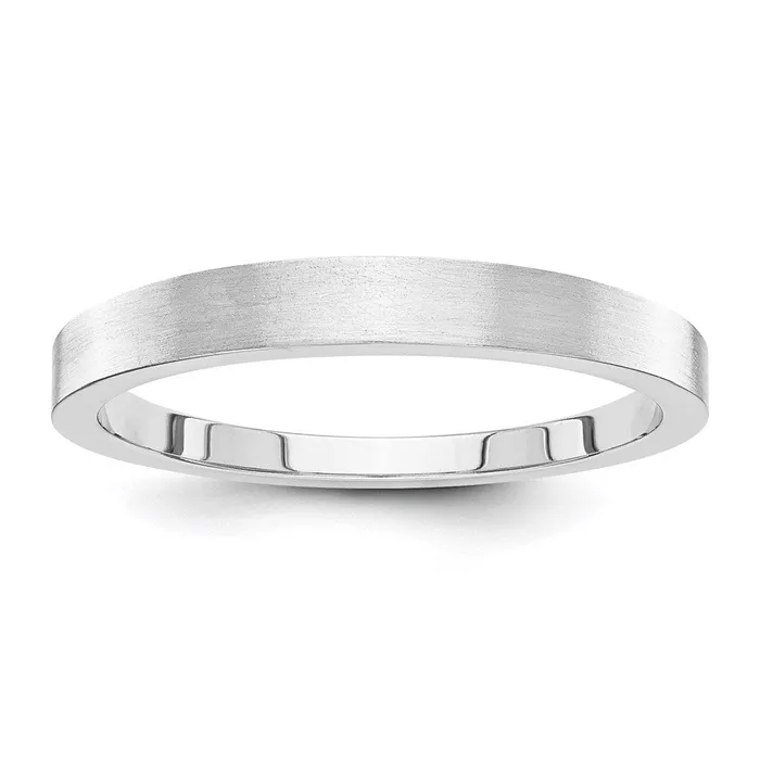 Goldia Rings Solid 18K Yellow Gold White Gold 3mm Tapered Satin MensWomens Wedding Band Ring Size 8