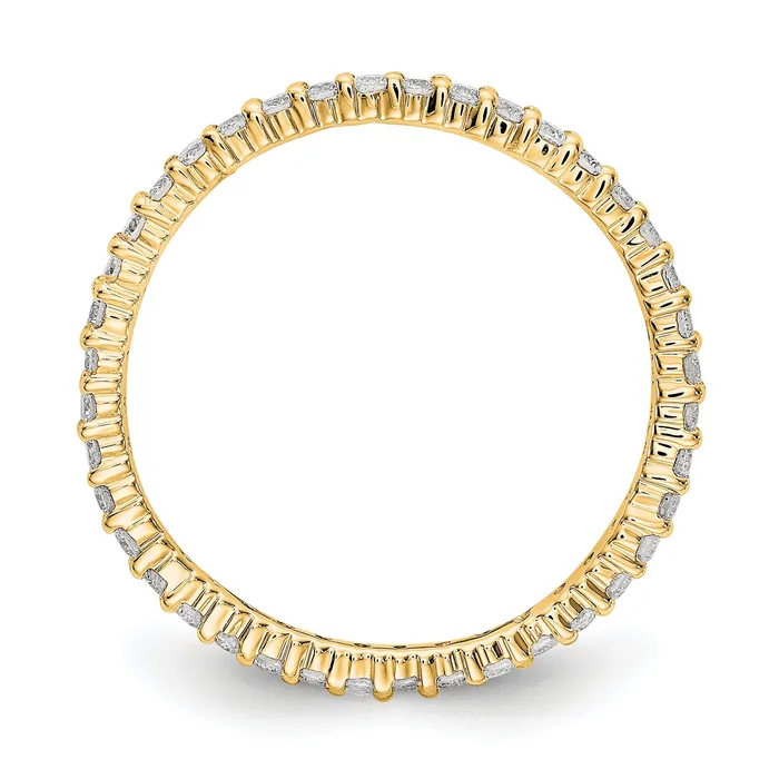 Goldia Rings Solid Real 14k Polished Shared Prong 12ct CZ Eternity Wedding Band Ring