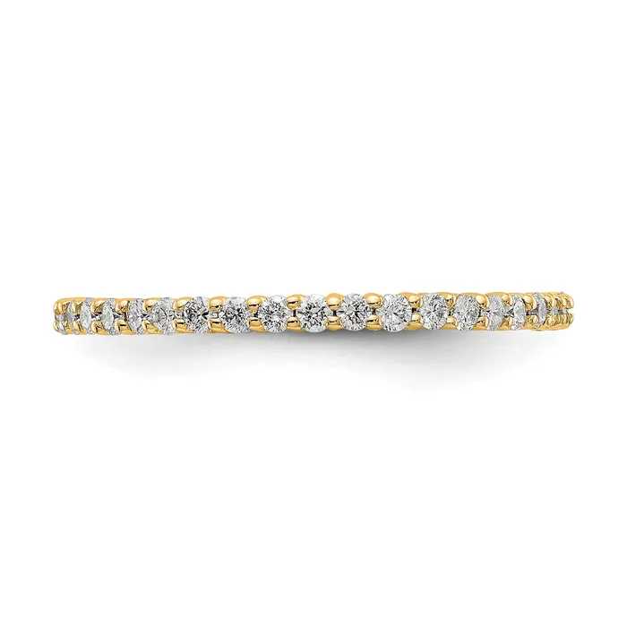 Goldia Rings Solid Real 14k Polished Shared Prong 12ct CZ Eternity Wedding Band Ring