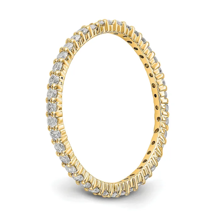 Goldia Rings Solid Real 14k Polished Shared Prong 12ct CZ Eternity Wedding Band Ring