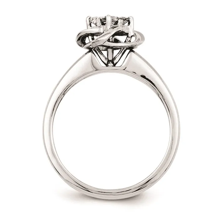 Goldia Rings Sterling Silvadium Belle Amore Diamond Engagement Ring