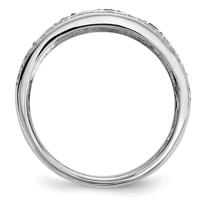 Goldia Rings Sterling Silver BlackWhite Diamond Ring