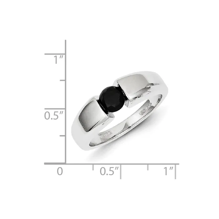 Goldia Rings Sterling Silver Round Black Diamond Mens Ring