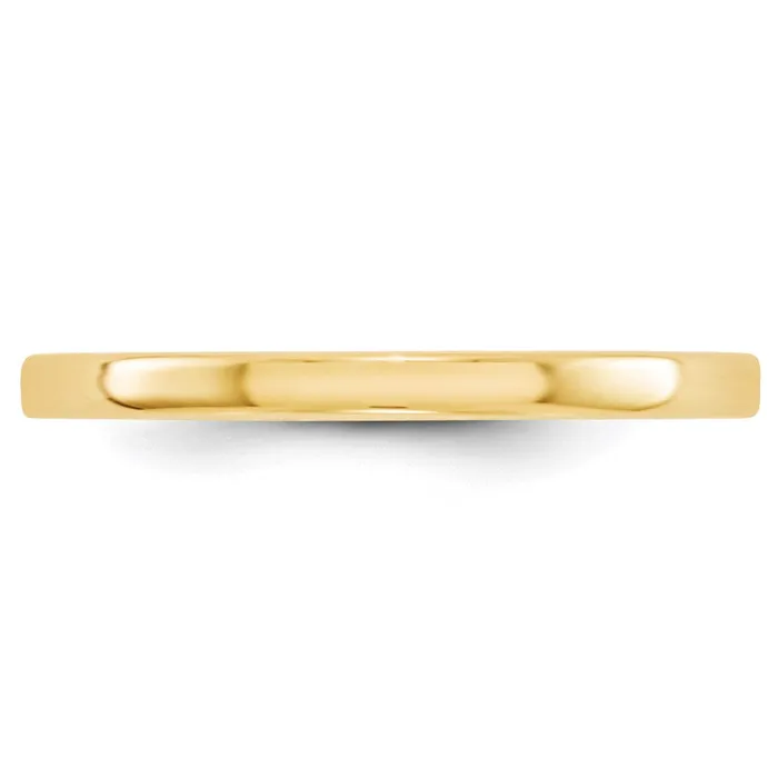 Goldia Solid 10K Yellow Gold 2mm Light Weight Flat MensWomens Wedding Band Ring Size 135 Rings