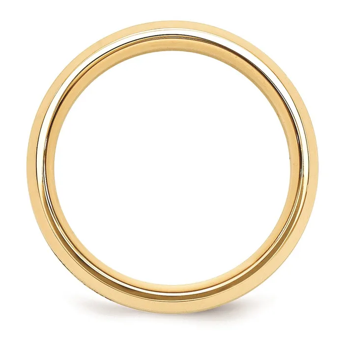 Goldia Solid 10K Yellow Gold TwoTone 6mm Domed Size 11 Wedding MensWomens Wedding Band Ring Rings