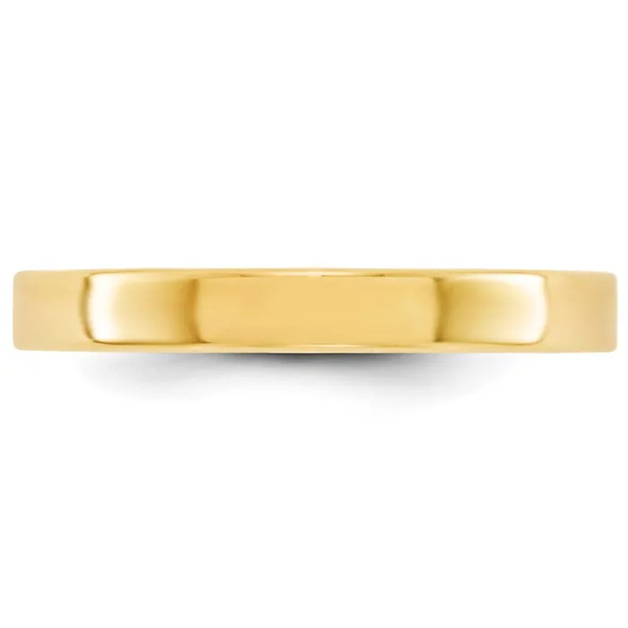 Goldia Solid 14K Yellow Gold 3mm Light Weight Flat MensWomens Wedding Band Ring Size 125 Rings