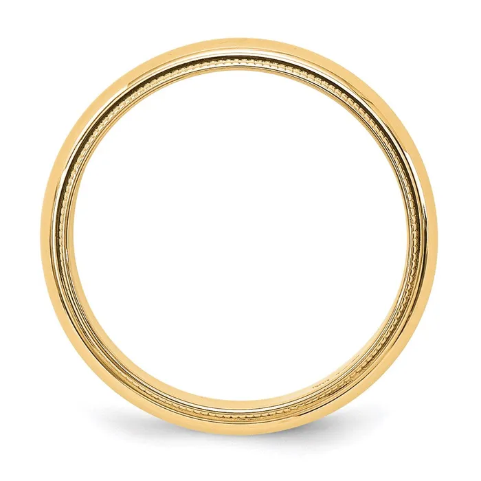 Goldia Solid 18K Yellow Gold 5mm Milgrain Half Round MensWomens Wedding Band Ring Size 135 Rings