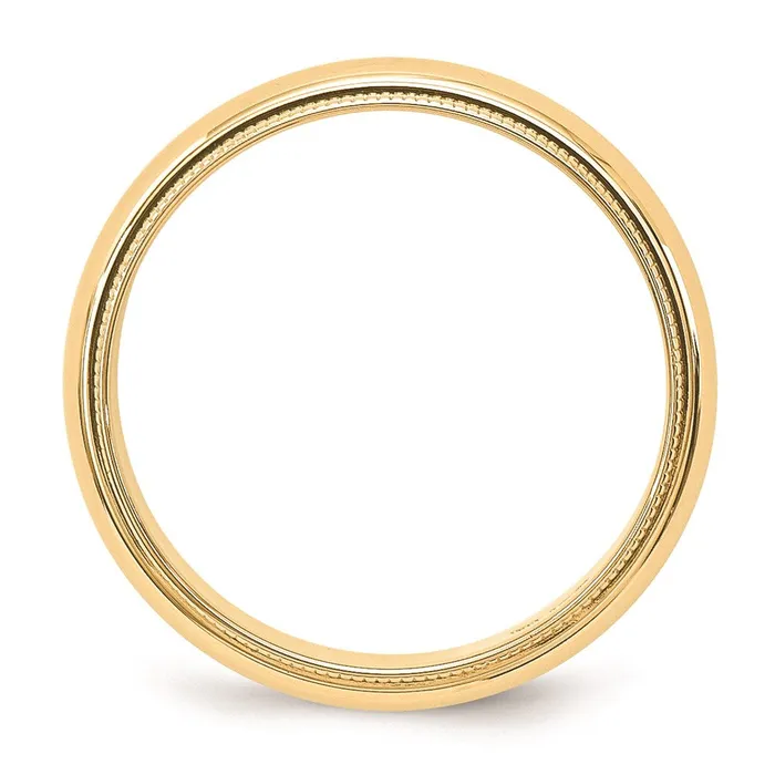 Goldia Solid 18K Yellow Gold 5mm Milgrain Half Round MensWomens Wedding Band Ring Size 135 Rings