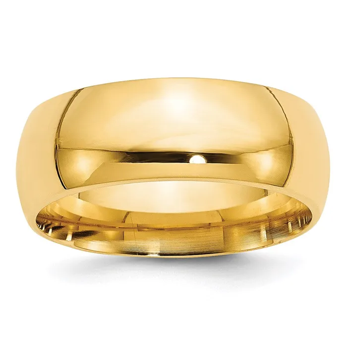 Goldia Solid 18K Yellow Gold 8mm Standard Comfort Fit MensWomens Wedding Band Ring Size 13 Rings