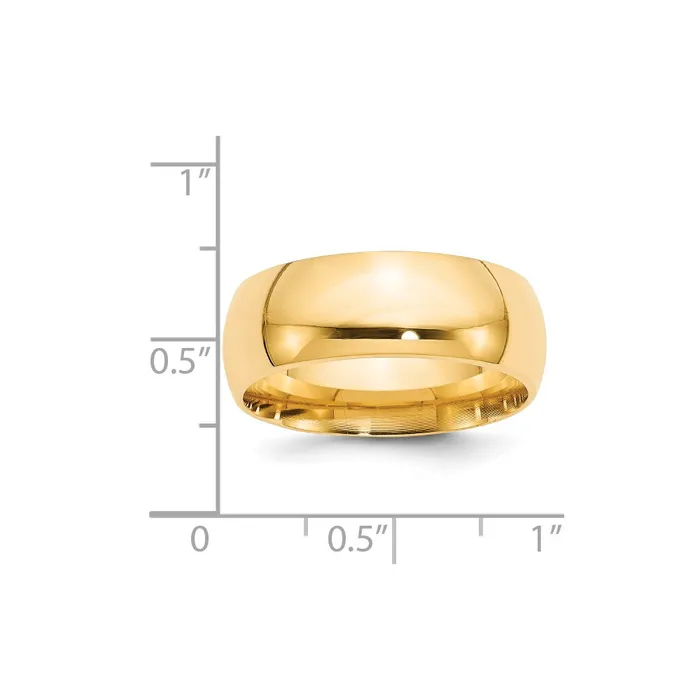 Goldia Solid 18K Yellow Gold 8mm Standard Comfort Fit MensWomens Wedding Band Ring Size 13 Rings