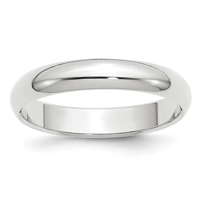 Goldia Solid 18K Yellow Gold White Gold 4mm HalfRound MensWomens Wedding Band Ring Size 7 Rings