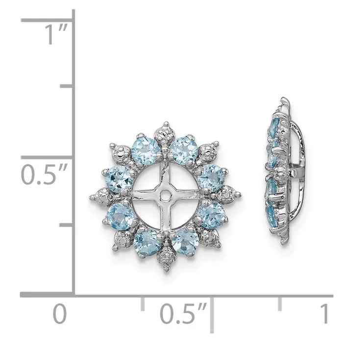 Goldia Sterling Silver Rhodium Diamond u0026 Swiss Blue Topaz Earring Jacket Earrings