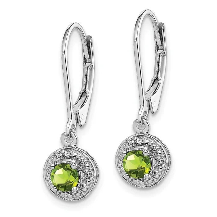 Goldia Sterling Silver Rhodiumplated Diamond u0026 Peridot Earrings Earrings
