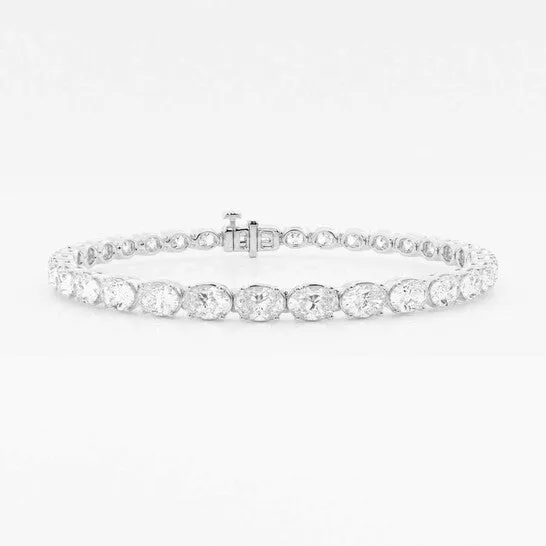 JMS always Bracelets Original Brilliant Diamond Platinum 8 CTTW OvalCut LAB GROWN Diamond EastWest Tennis Bracelet 7 inches FG SI1