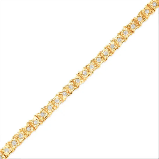 JMS always Bracelets Original Haus of Brilliance 10K Yellow Gold over 925 Sterling Silver 10 Cttw Diamond Square Frame MiracleSet Tennis Bracelet IJ Color I3 Clarity 8