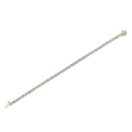JMS always Bracelets Original Haus of Brilliance 10K Yellow Gold over 925 Sterling Silver 10 Cttw Diamond Square Frame MiracleSet Tennis Bracelet IJ Color I3 Clarity 8