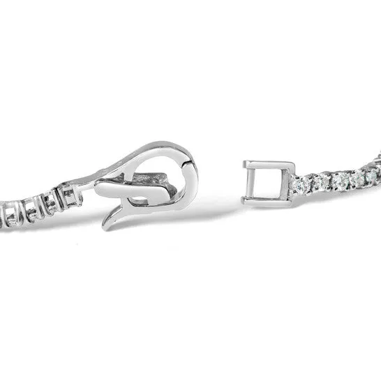 JMS always Bracelets Original Haus of Brilliance 14K White Gold 2 12 Cttw Diamond 7 Classic Tennis Bracelet with Medallion Station HI Color I1I2 Clarity