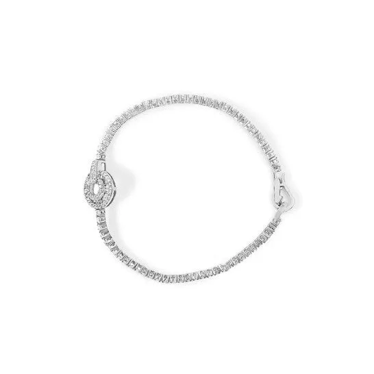 JMS always Bracelets Original Haus of Brilliance 14K White Gold 2 12 Cttw Diamond 7 Classic Tennis Bracelet with Medallion Station HI Color I1I2 Clarity