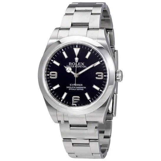 JMS always Bracelets Original PreOwned Rolex Explorer Black Dial Stainless Steel Oyster Bracelet Automatic Mens Watch BKASO