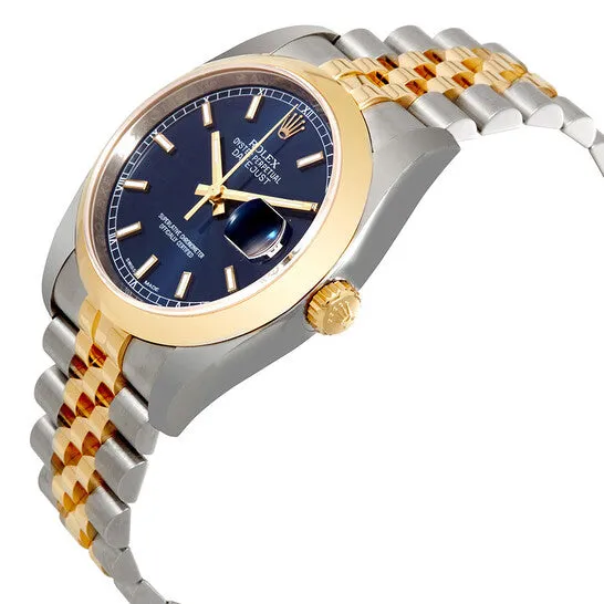 JMS always Bracelets Original Rolex Datejust 36 Blue Dial Stainless Steel and 18K Yellow Gold Jubilee Bracelet Automatic Mens Watch 116203BLSJ