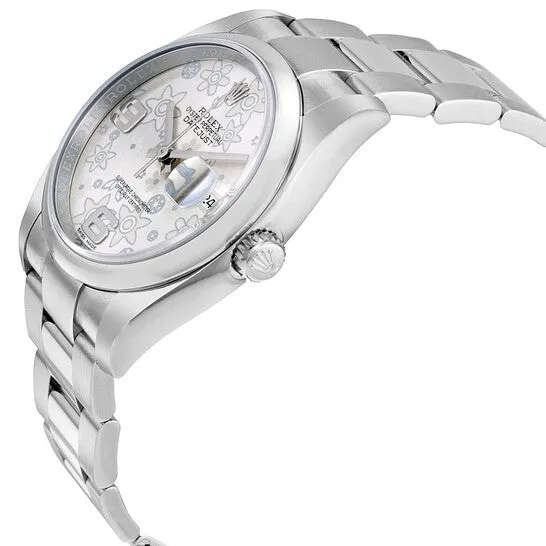 JMS always Bracelets Original Rolex Datejust 36 Silver floral Dial Stainless Steel Oyster Bracelet Automatic Ladies Watch 116200SFAO