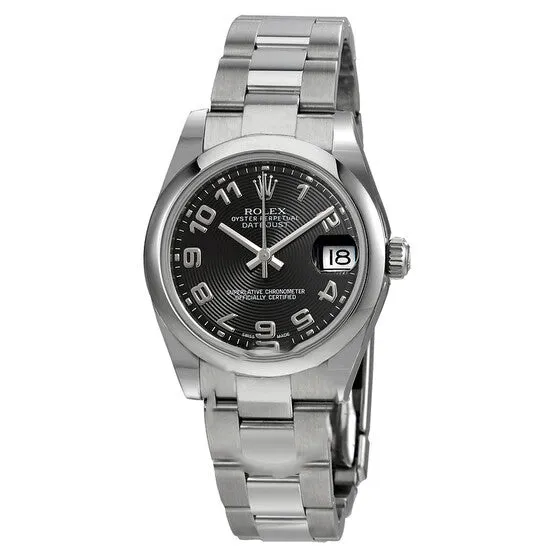 JMS always Bracelets Original Rolex Datejust Lady 31 Black Concentric Dial Stainless Steel Oyster Bracelet Automatic Watch 178240BKCAO