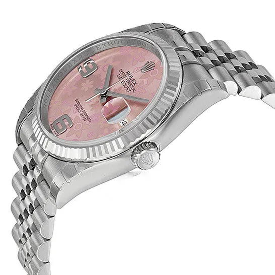 JMS always Bracelets Original Rolex Oyster Perpetual 36 mm Pink Floral Dial Stainless Steel Jubilee Bracelet Automatic Ladies Watch 116234PAFJ