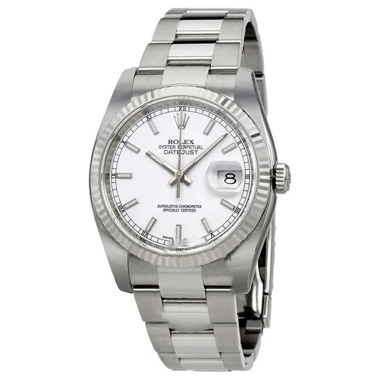 JMS always Bracelets Original Rolex Oyster Perpetual 36 mm White Dial Stainless Steel Bracelet Automatic Mens Watch 116234WSO