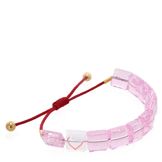 JMS always Bracelets Original Swarovski Letra Bracelet Heart Pink Goldtone Plated