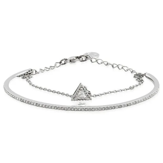 JMS always Bracelets Original Swarovski Rhodium Plated Triangle Cut Pave Ortyx Bracelet Size M