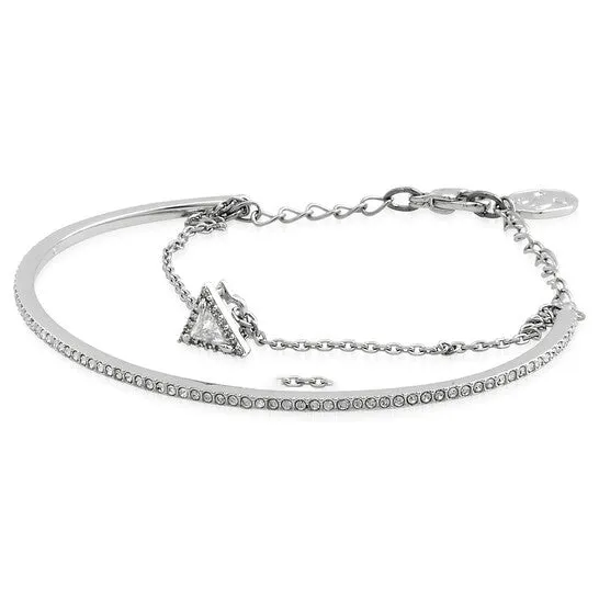 JMS always Bracelets Original Swarovski Rhodium Plated Triangle Cut Pave Ortyx Bracelet Size M
