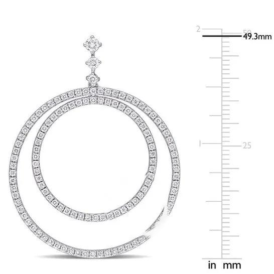JMS always Earrings Original AMOUR 3 14 CT TDW Diamond Doublecircle Earrings In 14K White Gold