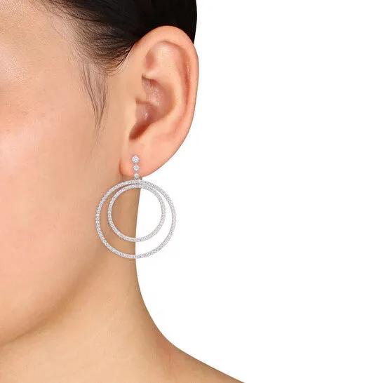 JMS always Earrings Original AMOUR 3 14 CT TDW Diamond Doublecircle Earrings In 14K White Gold