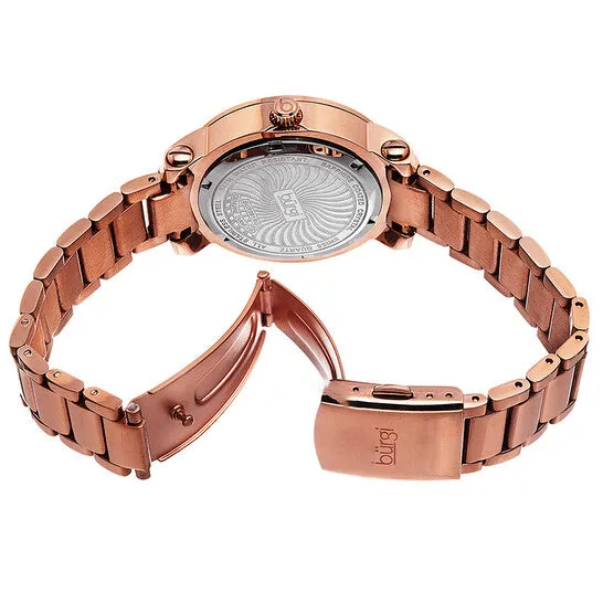 JMS always Earrings Original Burgi Rose Goldtone Stainless Steel Diamond Bezel Ladies Watch BUR091RG JMS always Earrings Original Burgi Rose Goldtone Stainless Steel Diamond Bezel Ladies Watch BUR091RG