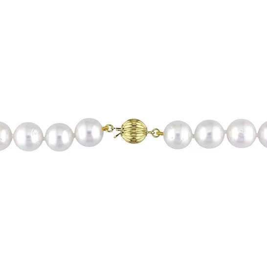 JMS always Necklaces Original AMOUR 10 115 Mm White South Sea Pearl Strand Necklace with 14K Yellow Gold Clasp
