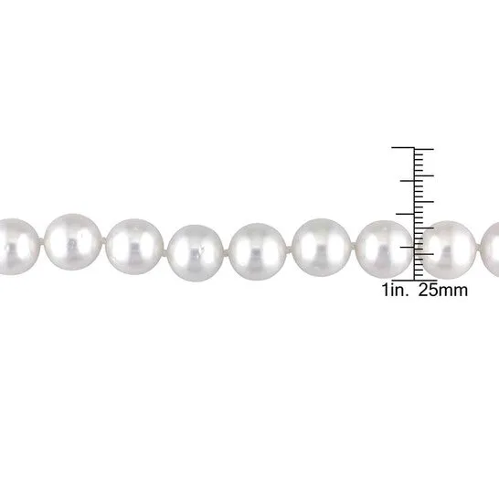 JMS always Necklaces Original AMOUR 10 115 Mm White South Sea Pearl Strand Necklace with 14K Yellow Gold Clasp