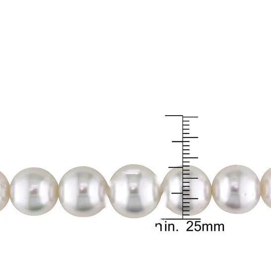 JMS always Necklaces Original AMOUR 1012 Mm White South Sea Graduated Pearl Strand Necklace with 14K Yellow Gold Clasp
