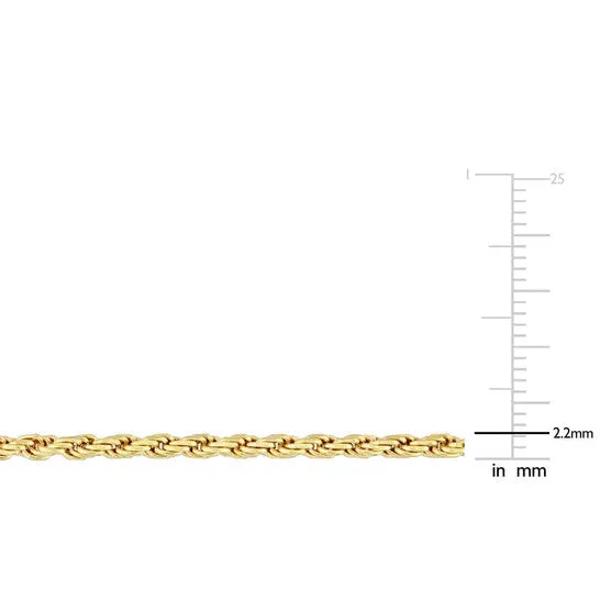 JMS always Necklaces Original AMOUR 22mm Rope Chain Necklace In Yellow Plated Sterling Silver 16 In