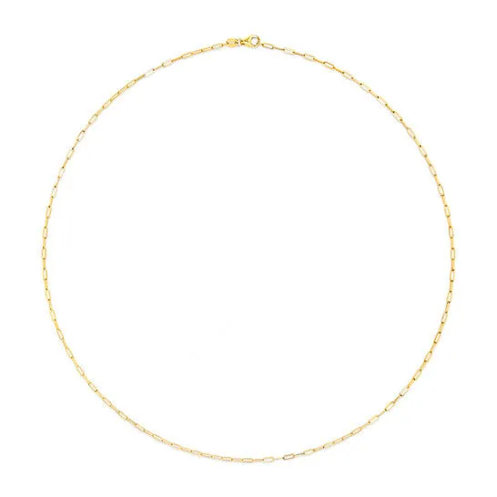 JMS always Necklaces Original Haus of Brilliance Unisex Solid 14K Yellow Gold 15mm Paperclip Chain Necklace 18 Inches