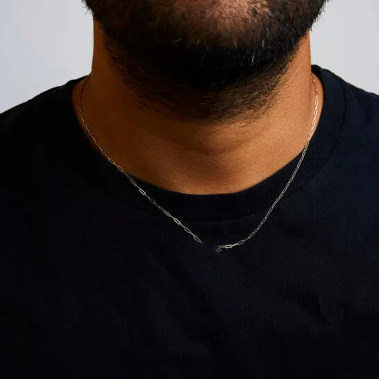 JMS always Necklaces Original Haus of Brilliance Unisex Solid 14K Yellow Gold 15mm Paperclip Chain Necklace 18 Inches