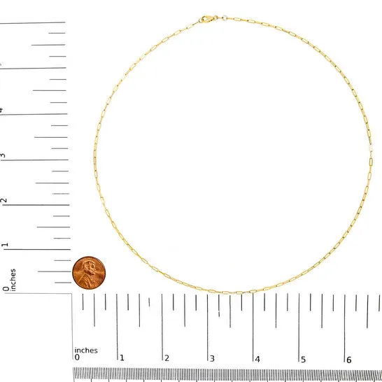 JMS always Necklaces Original Haus of Brilliance Unisex Solid 14K Yellow Gold 15mm Paperclip Chain Necklace 18 Inches