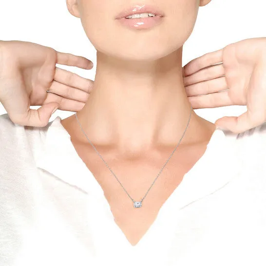 JMS always Necklaces Original IGI Certified 14k White Gold 12 cttw Lab Grown Oval Shape Solitaire Diamond East West 18 Pendant Necklace EF Color VS1VS2 Clarity