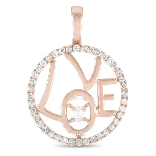 JMS always Necklaces Original LB Exclusive 14K Rose Gold 030 ct Diamond Pendant