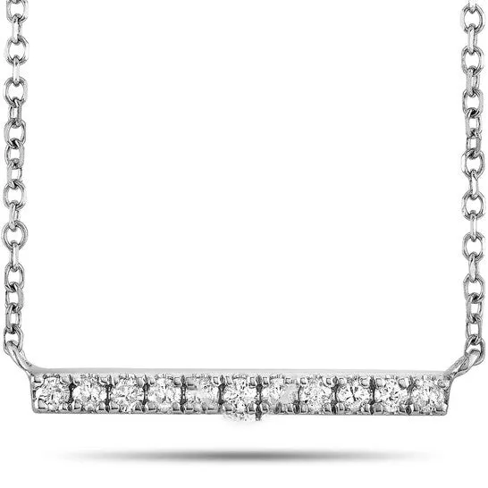 JMS always Necklaces Original LB Exclusive 14K White Gold 010 ct Diamond Pendant Necklace