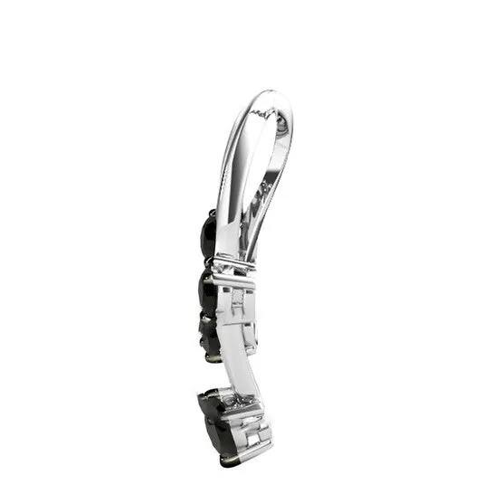 JMS always Necklaces Original Maulijewels Ladies 10k White Gold 075 CT Round Cut Black Diamond Box Pendant Necklace With 18 10k White Gold Plated Sterling Silver Box Chain