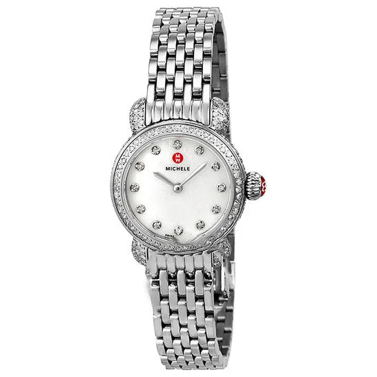 JMS always Necklaces Original Michele CSX26 Diamond Mother of Pearl Dial Stainless Steel Ladies Watch MWW03A000230