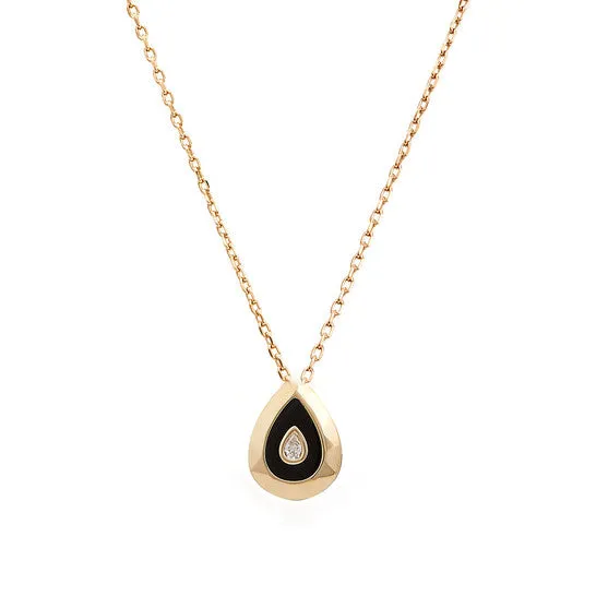 JMS always Necklaces Original Picasso And Co Ladies 18k Yellow Gold 005 Ct Pear Cut Diamond Pendant