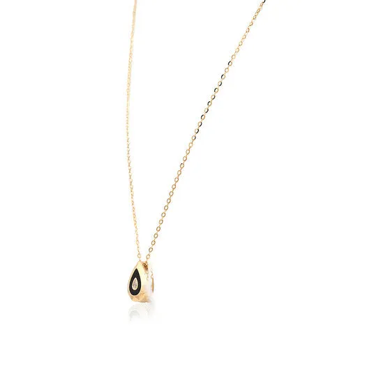 JMS always Necklaces Original Picasso And Co Ladies 18k Yellow Gold 005 Ct Pear Cut Diamond Pendant